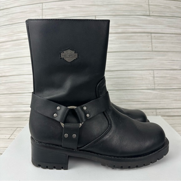 Harley-Davidson Shoes - Harley Davidson Women’s Harness Black Leather Motorcycle Boots Size 8